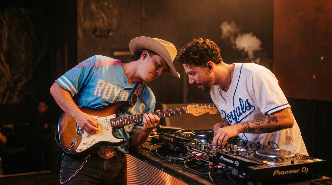 Mixmode - DJ + live electric guitar duo jamming