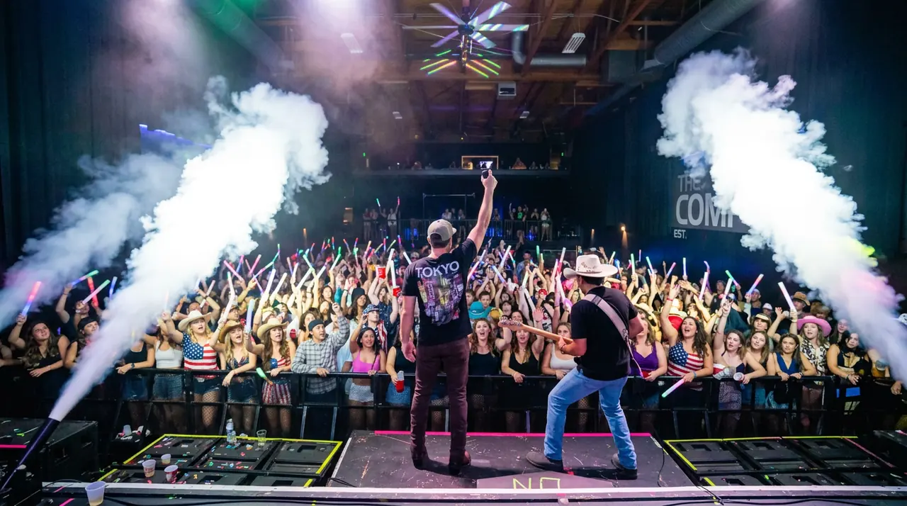 Jordan Miller performing a Country EDM set to a packed crowd